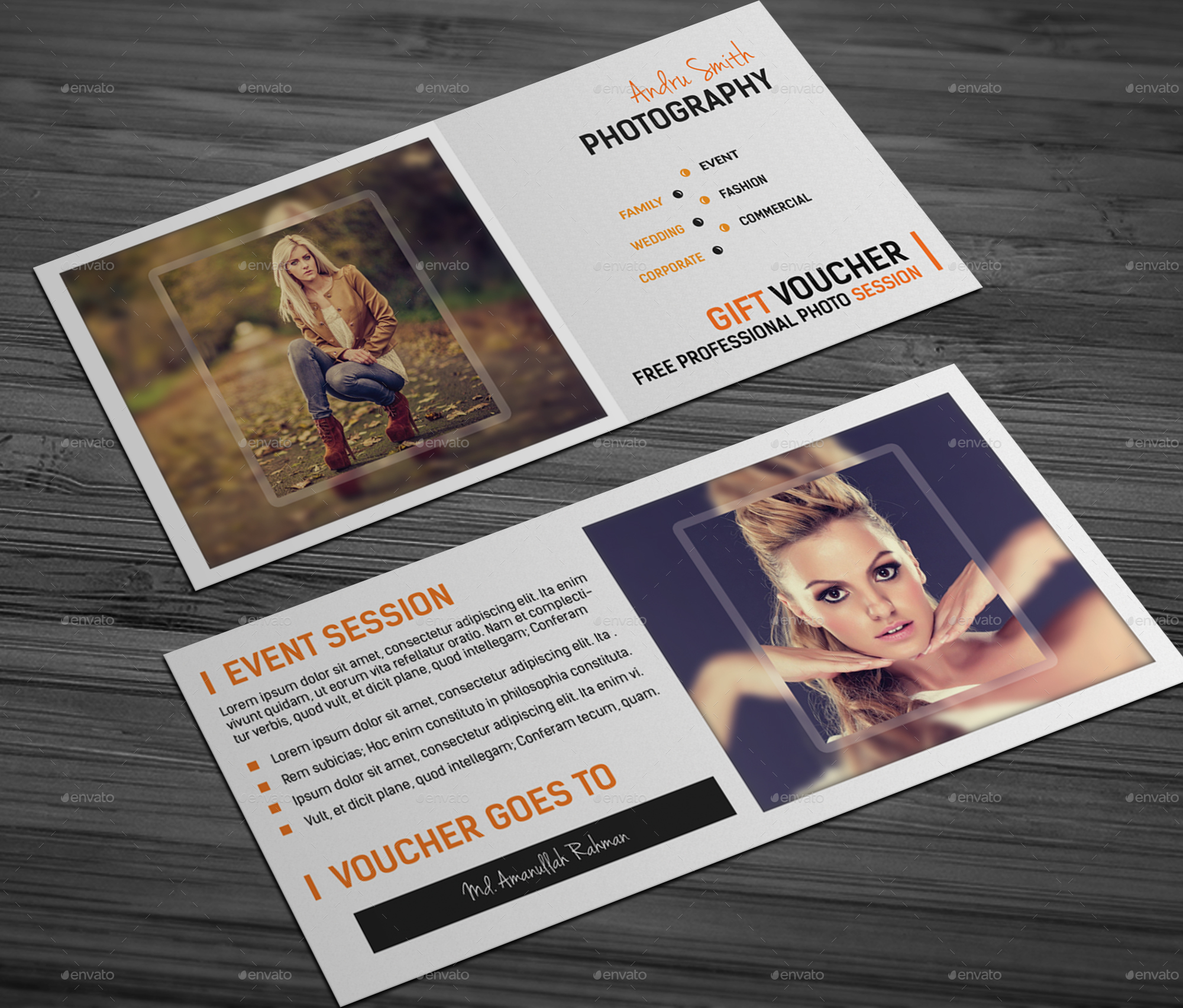 Photography Studio Gift Voucher, Print Templates | GraphicRiver