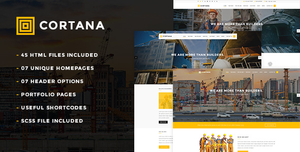 Cortana - Construction HTML5 Template