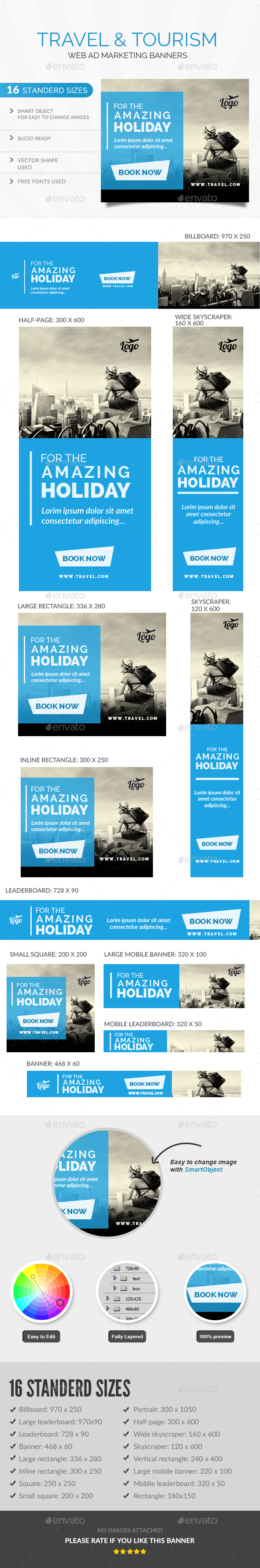 Travel Ad Banners - Banners & Ads Web Elements