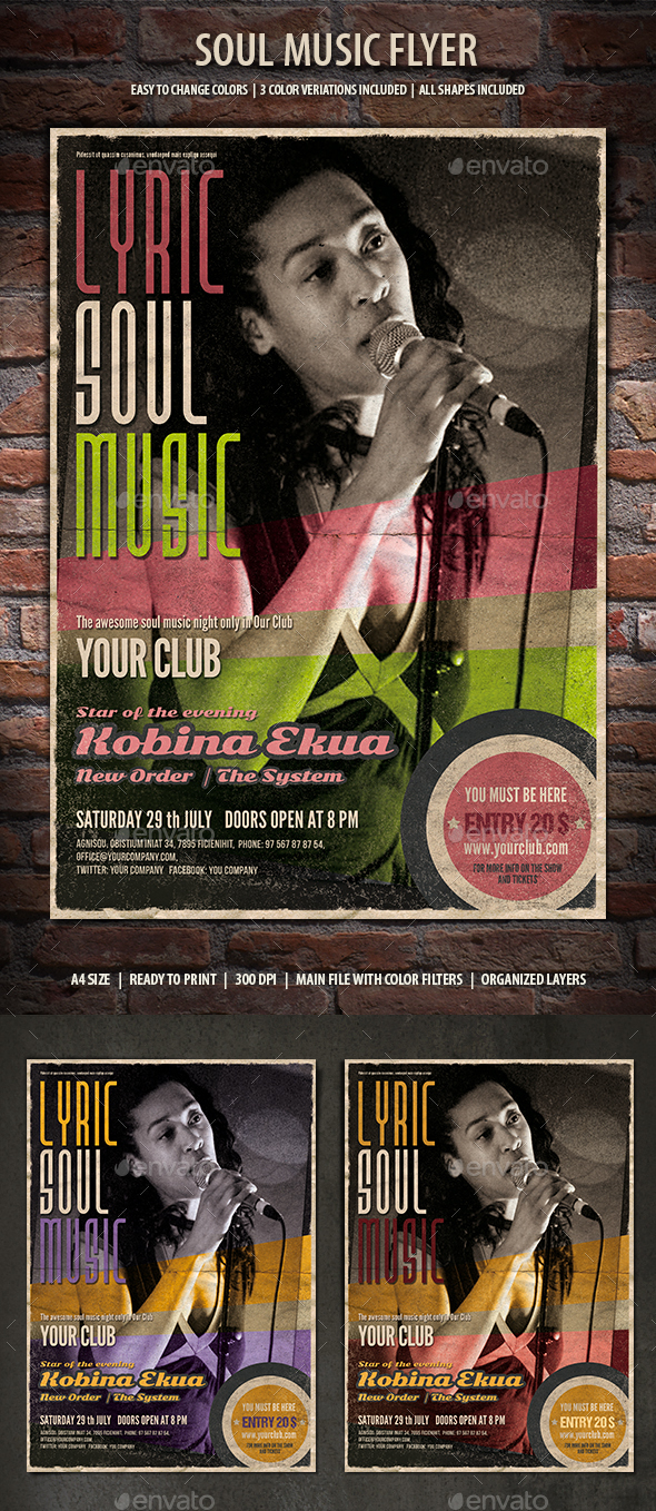 Soul Music Flyer - Clubs & Parties Events
