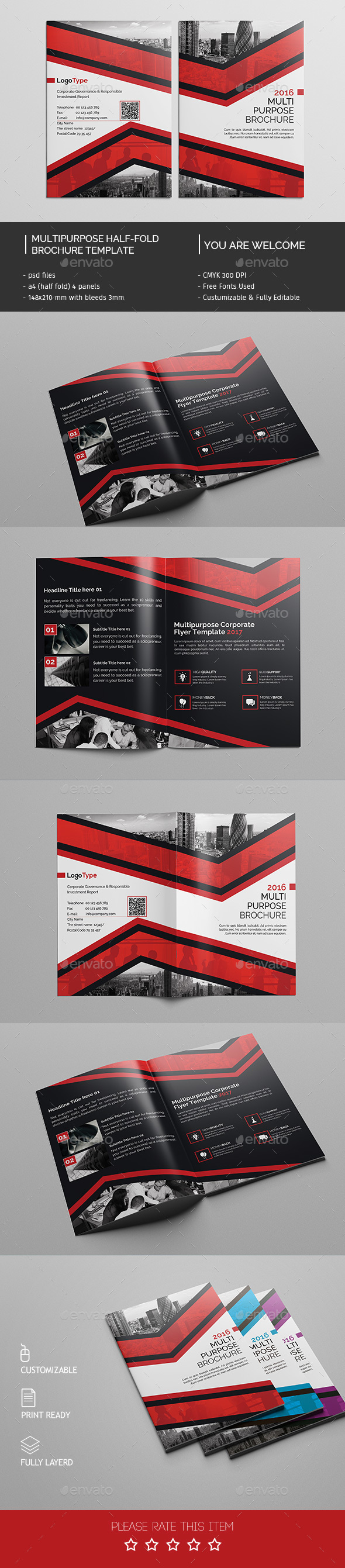 Corporate Bi-fold Brochure Template 04 - Corporate Brochures