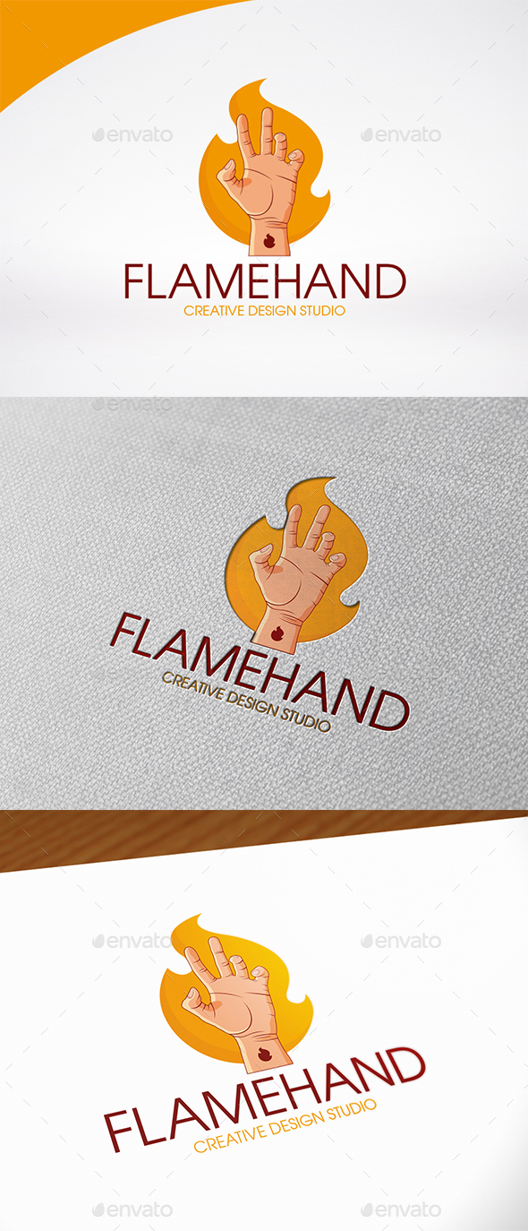 Fire Hand Logo Template - Humans Logo Templates