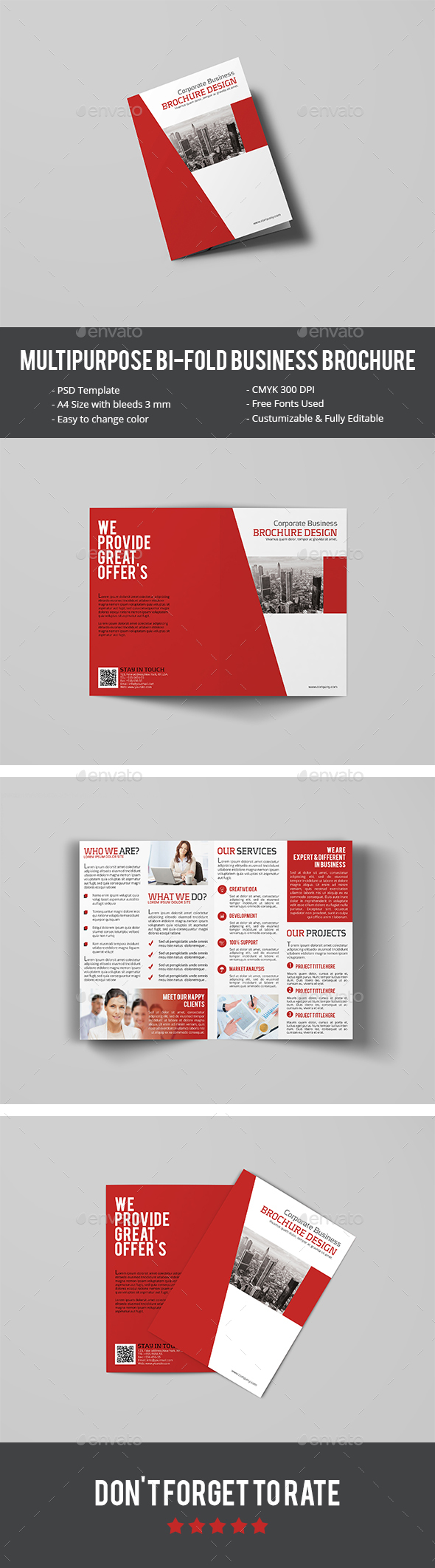 Multipurpose Bi-Fold Business Brochure - Corporate Brochures