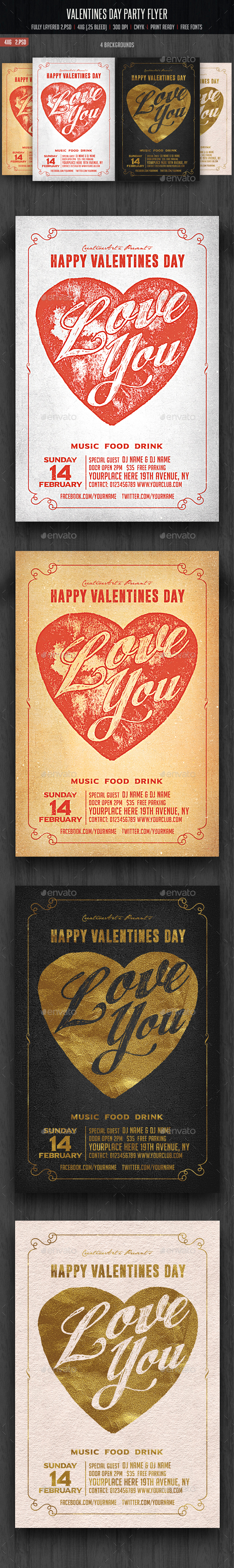 Valentines Day Party Flyer - Clubs & Parties Events