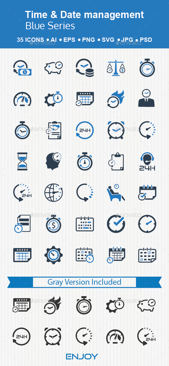 Time & Date Management - Business Icons