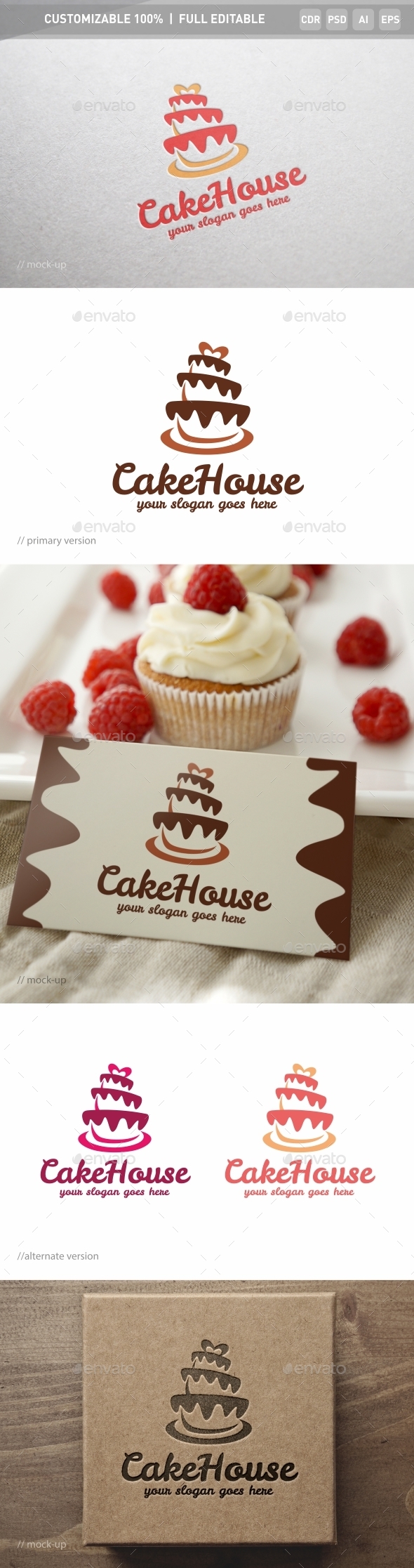 Cake House Logo Template - Objects Logo Templates