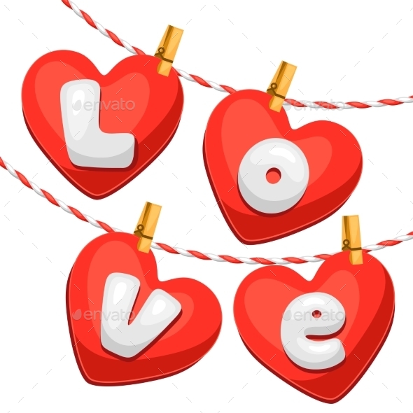 Greeting Card With Hearts. Concept Can Be Used For - Valentines Seasons/Holidays