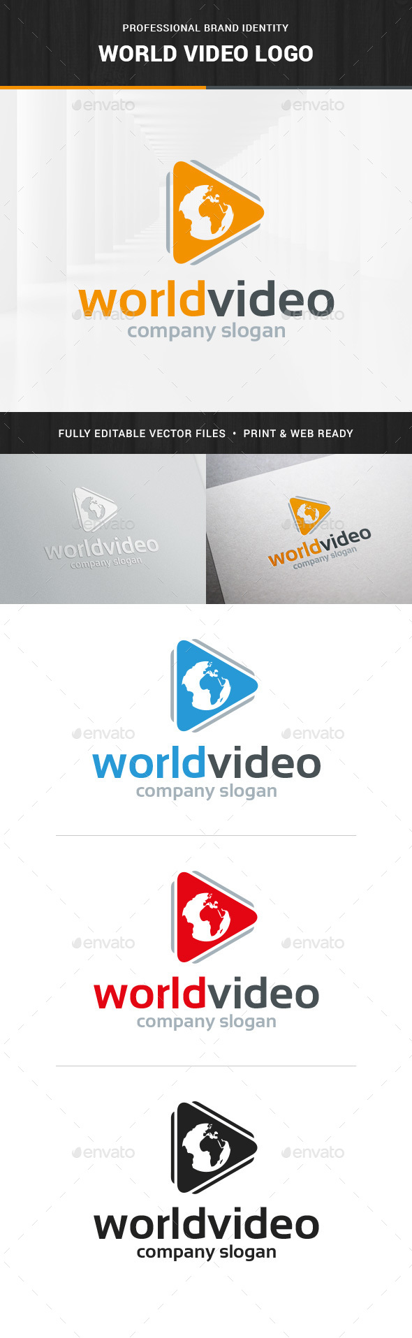 World Video Logo Template - Logo Templates