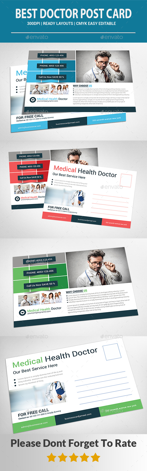 Corporate Postcard Print Templates - Cards & Invites Print Templates