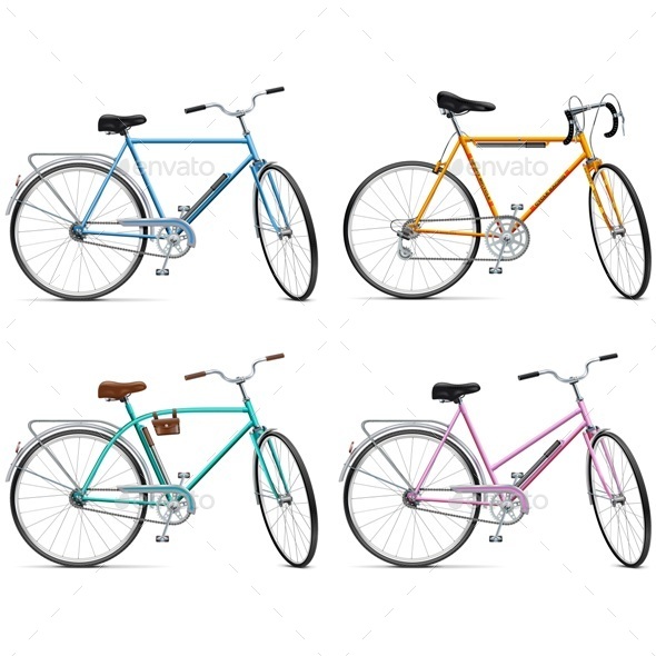 Vector Bicycle Set - Sports/Activity Conceptual