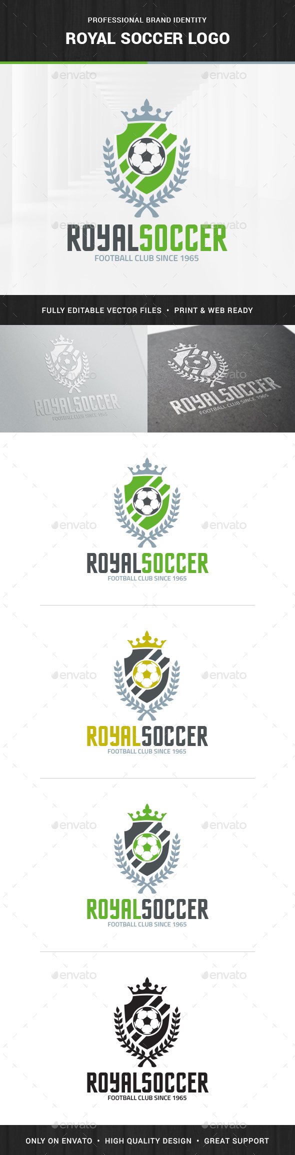 Royal Soccer Logo Template - Crests Logo Templates