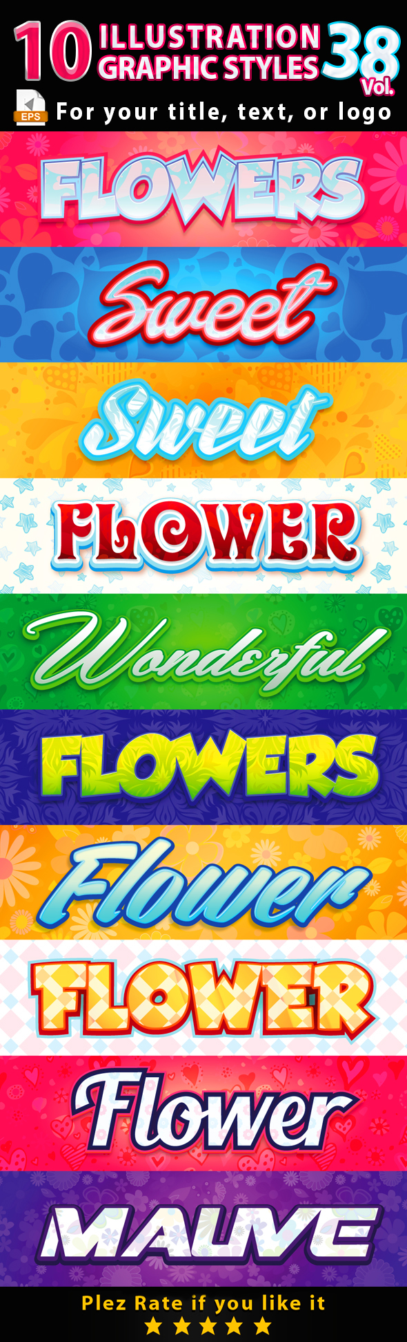 10 Illustrator Graphic Styles Vol.38 - Styles Illustrator