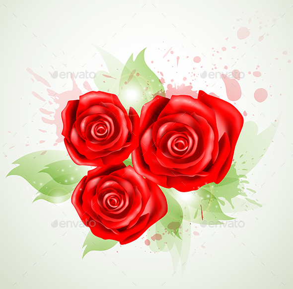 Abstract Background with Roses - Flowers & Plants Nature