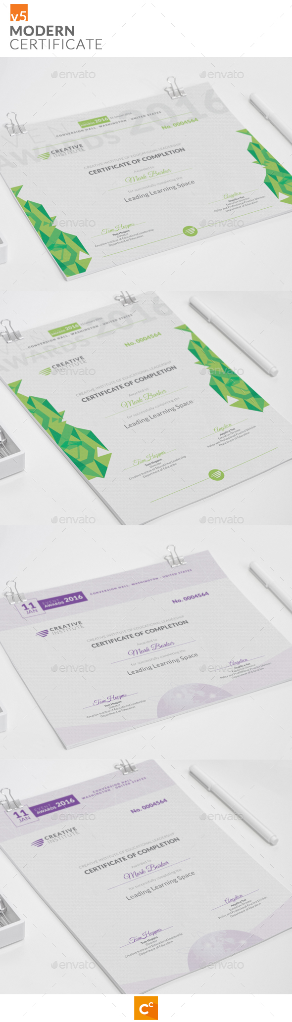 Modern Certificate v5 - Certificates Stationery