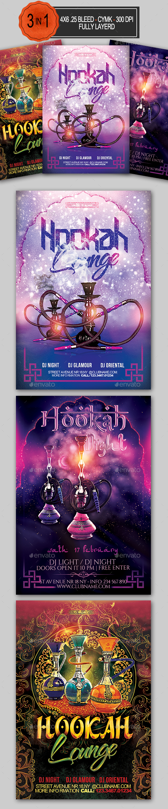 Hookah Flyer Bundle - Clubs & Parties Events