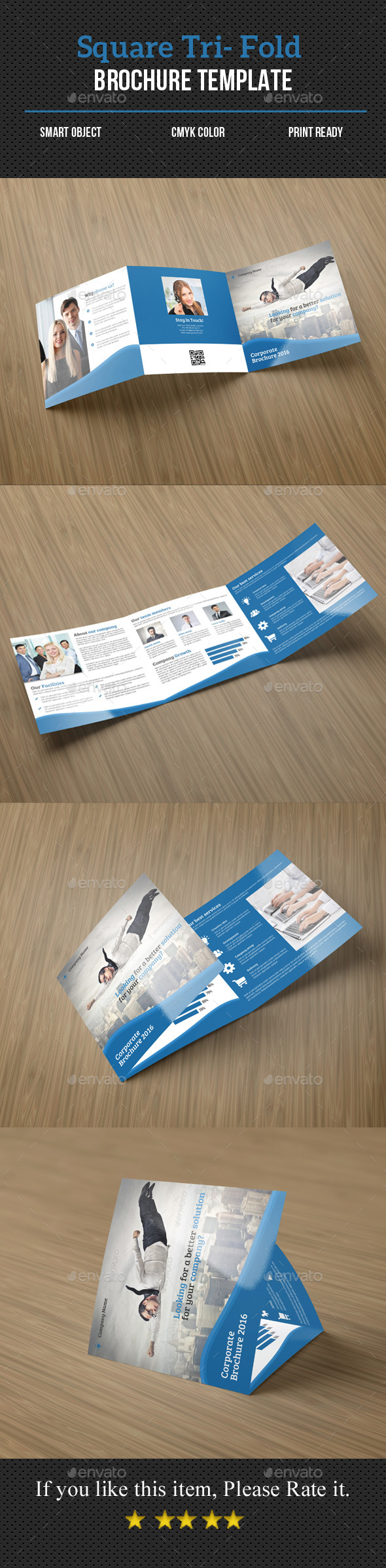 Square Tri-Fold Corporate Brochure - Corporate Brochures