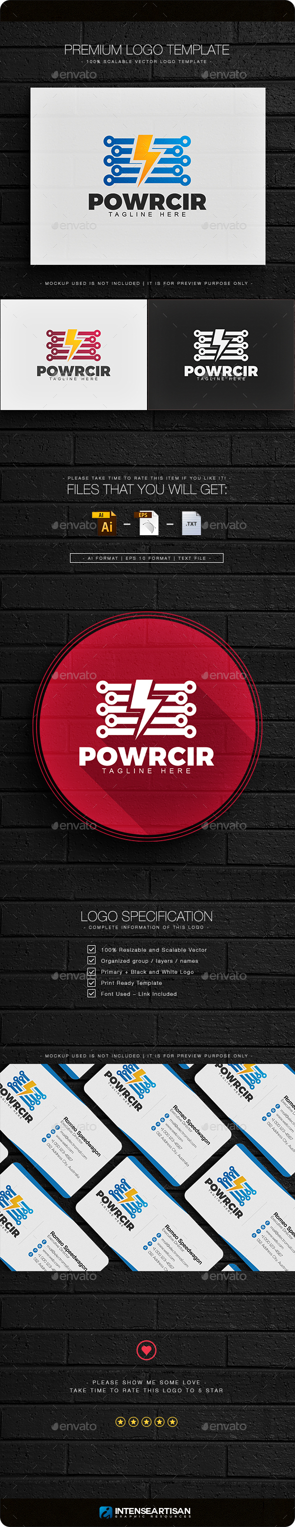 Power Circuit Logo - Objects Logo Templates