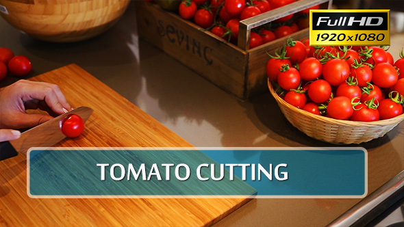 Tomato Cutting in Kitchen