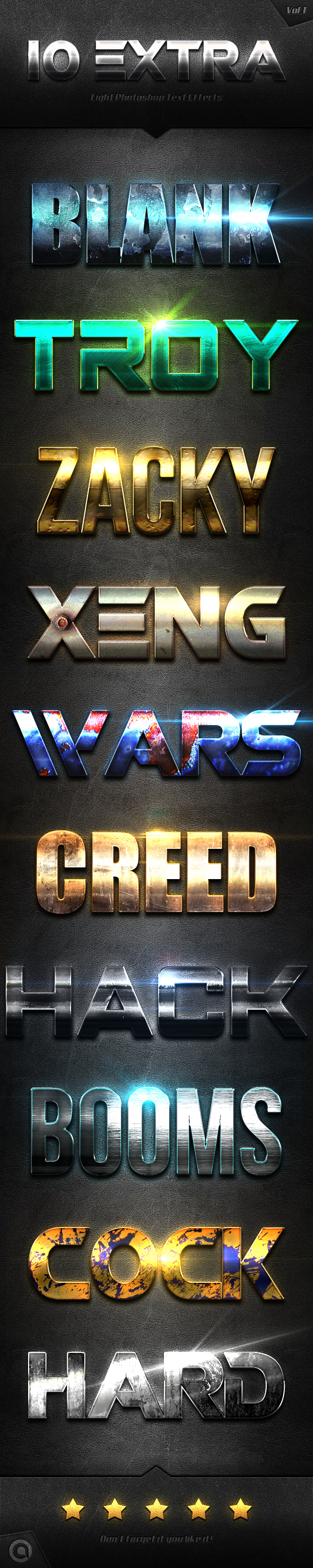 10 Extra Light Text Effects Vol.1 - Styles Photoshop