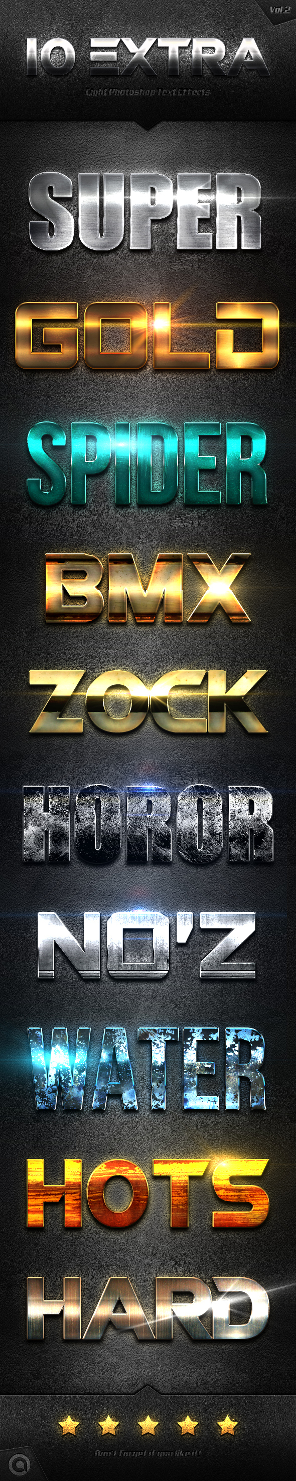10 Extra Light Text Effects Vol.2 - Styles Photoshop
