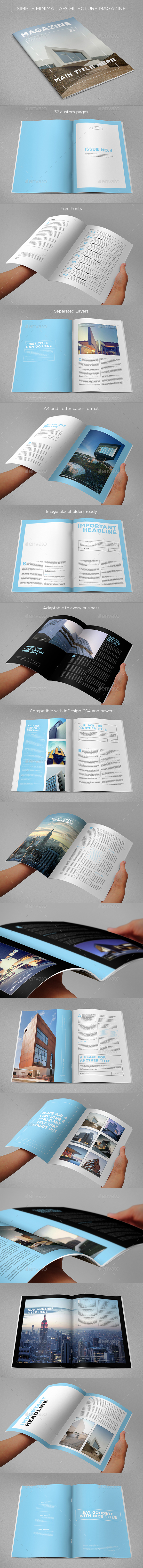 Simple Minimal Architecture Magazine - Magazines Print Templates