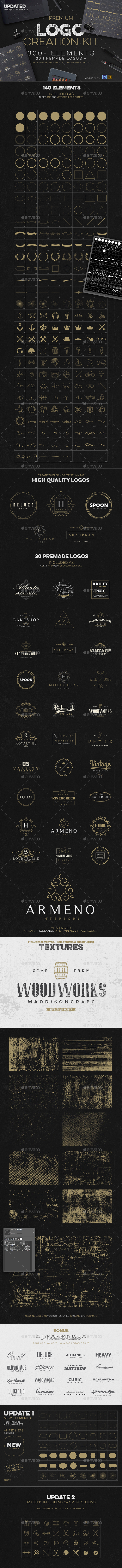Logo Creation Kit + Bonus - Badges & Stickers Web Elements