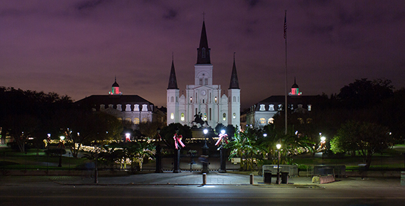 New Orleans Jackson Square at Night alt