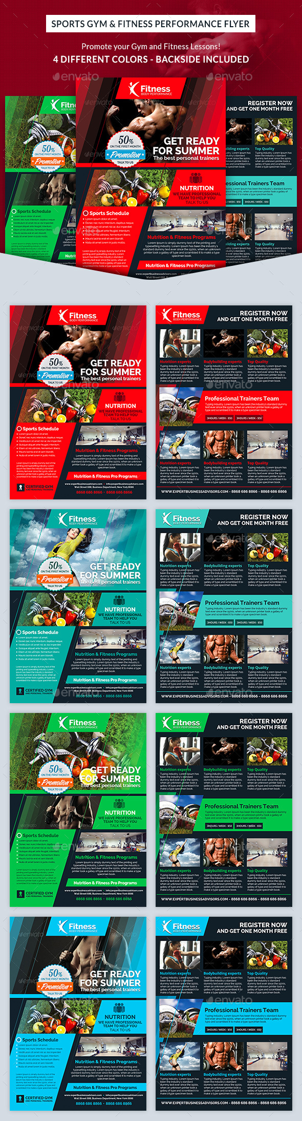 Sports Gym & Fitness Performance Flyer - Sports Events