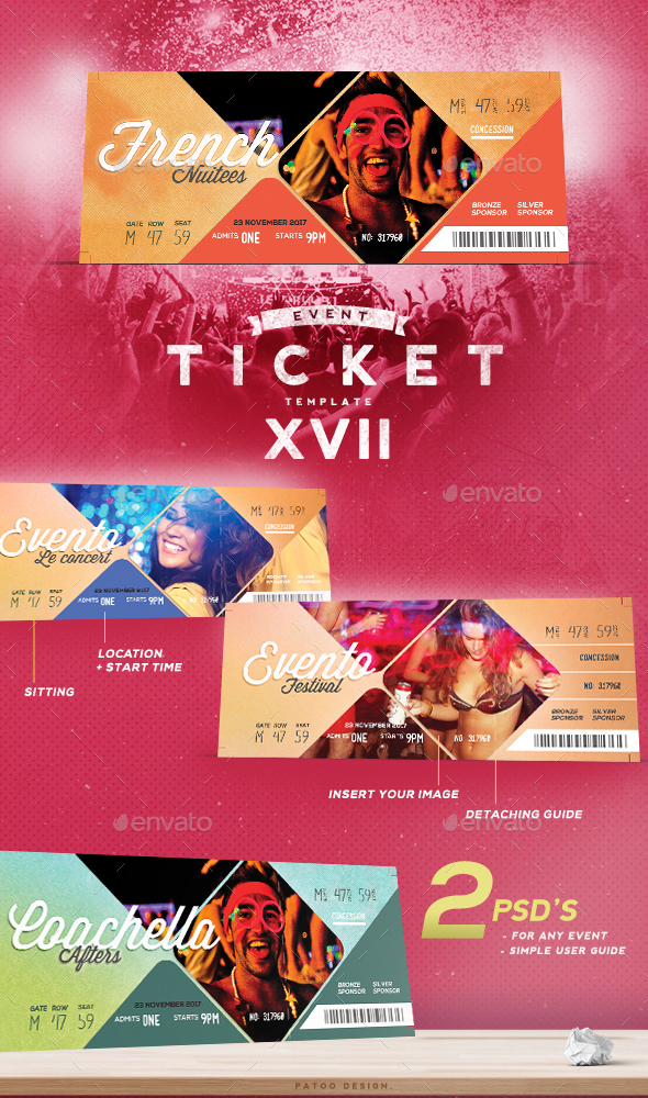 Event Tickets Template XVII - Miscellaneous Print Templates