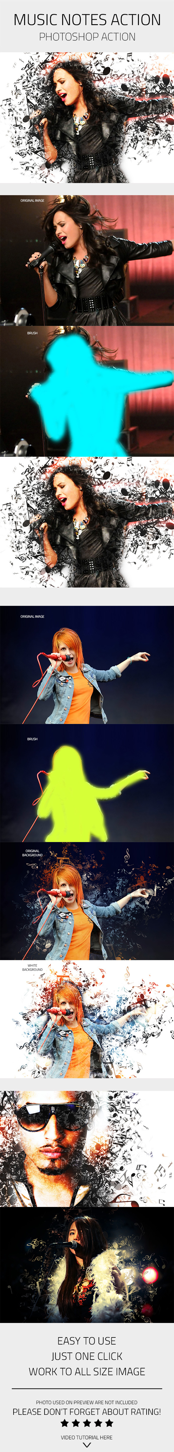 Music Notes Photoshop Action - Photo Effects Actions