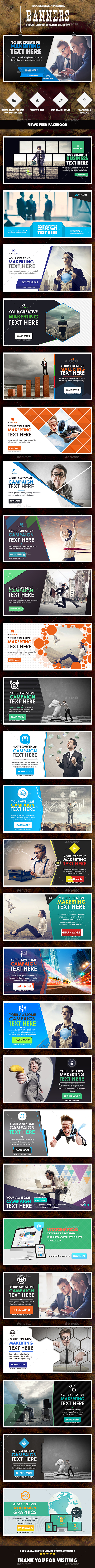 News Feed Multipurpose Banners Ads - 27 PSD - Banners & Ads Web Elements