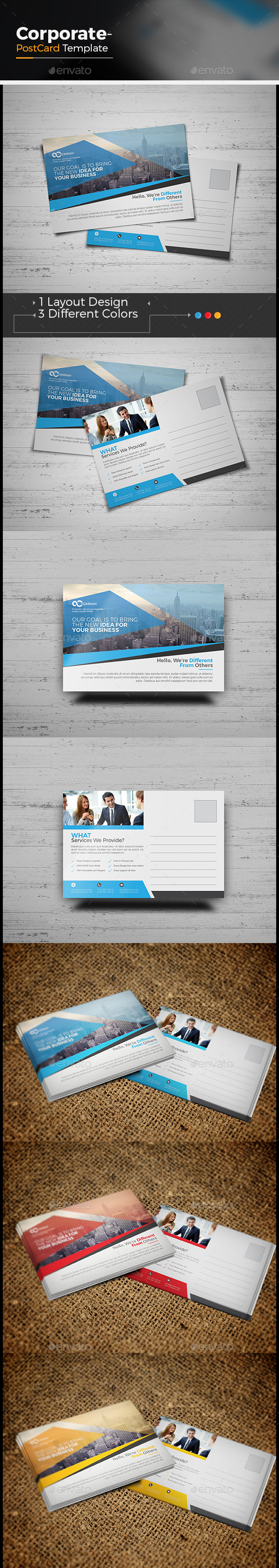 Corporate Postcard Template - Cards & Invites Print Templates