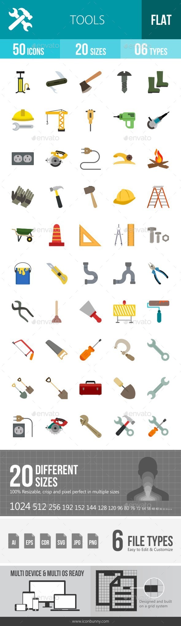 Tools Flat Multicolor Icons - Icons