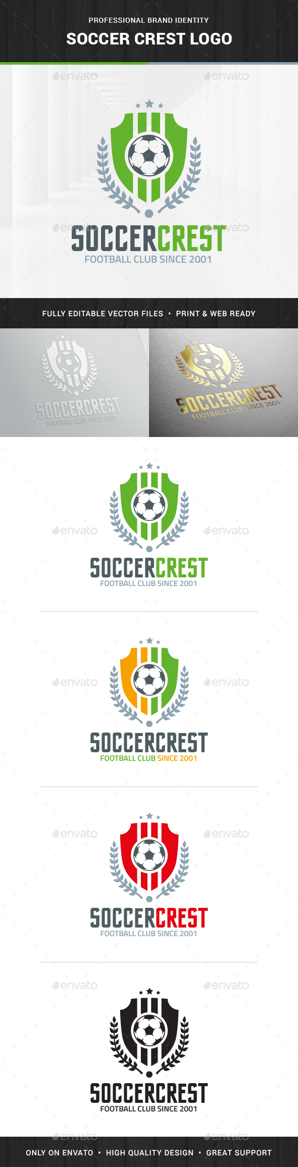 Soccer Crest Logo Template - Logo Templates