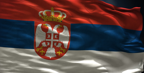 Serbia Looped Flag