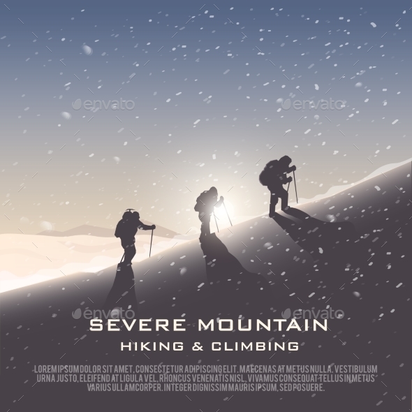 Vector Background On The Theme Of Climbing - Travel Conceptual