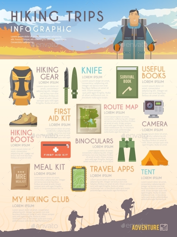 Vector Climbing Infographic - Landscapes Nature