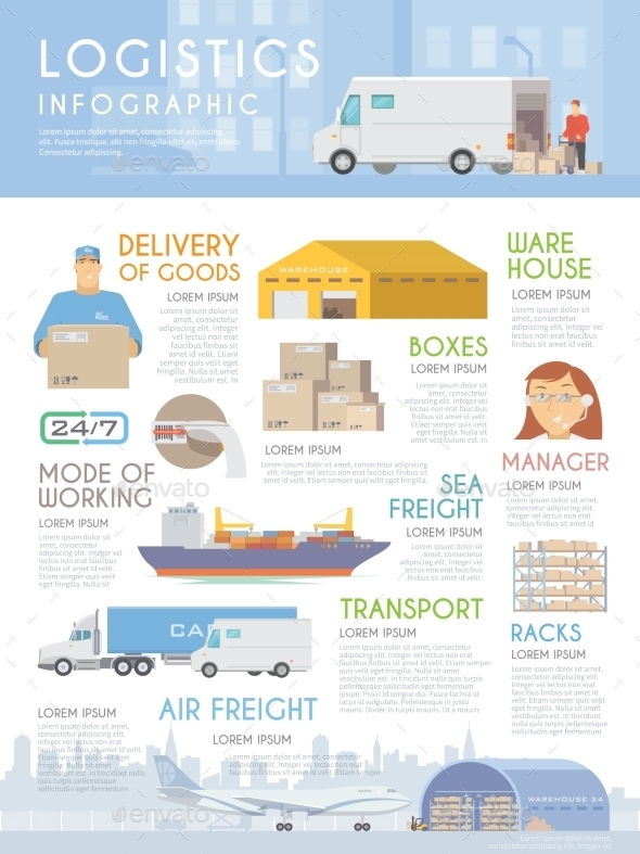 Flat Vector Infographic. Logistics. - Travel Conceptual