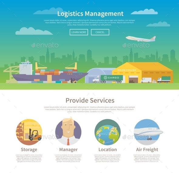 One Page Web Design Template. Logistics. - Travel Conceptual
