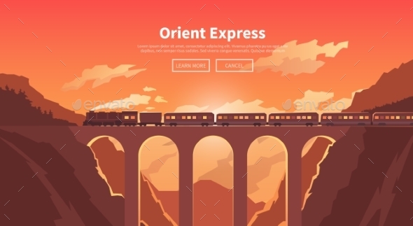 Travel By Train. Web Banner. Mountain Railway. - Travel Conceptual
