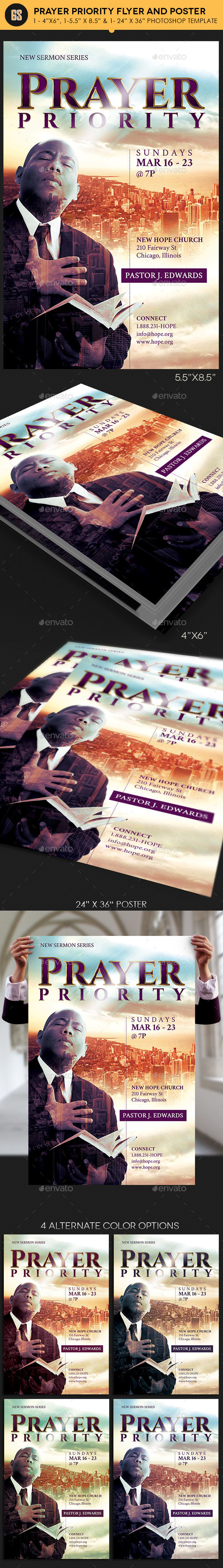 Prayer Priority Flyer Poster Template - Church Flyers