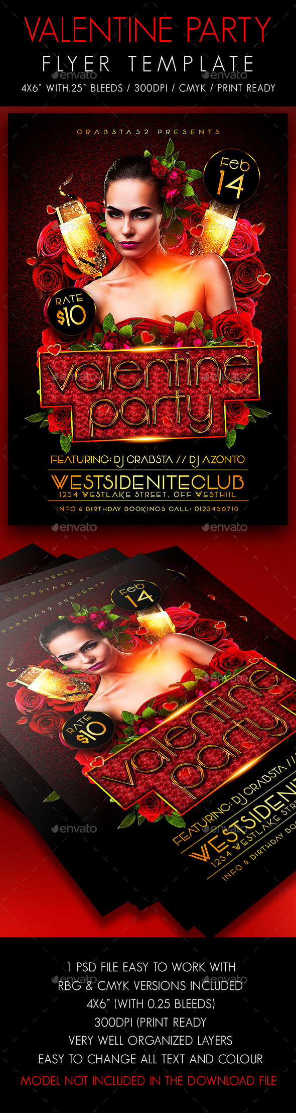 Valentine Party Flyer Template - Events Flyers