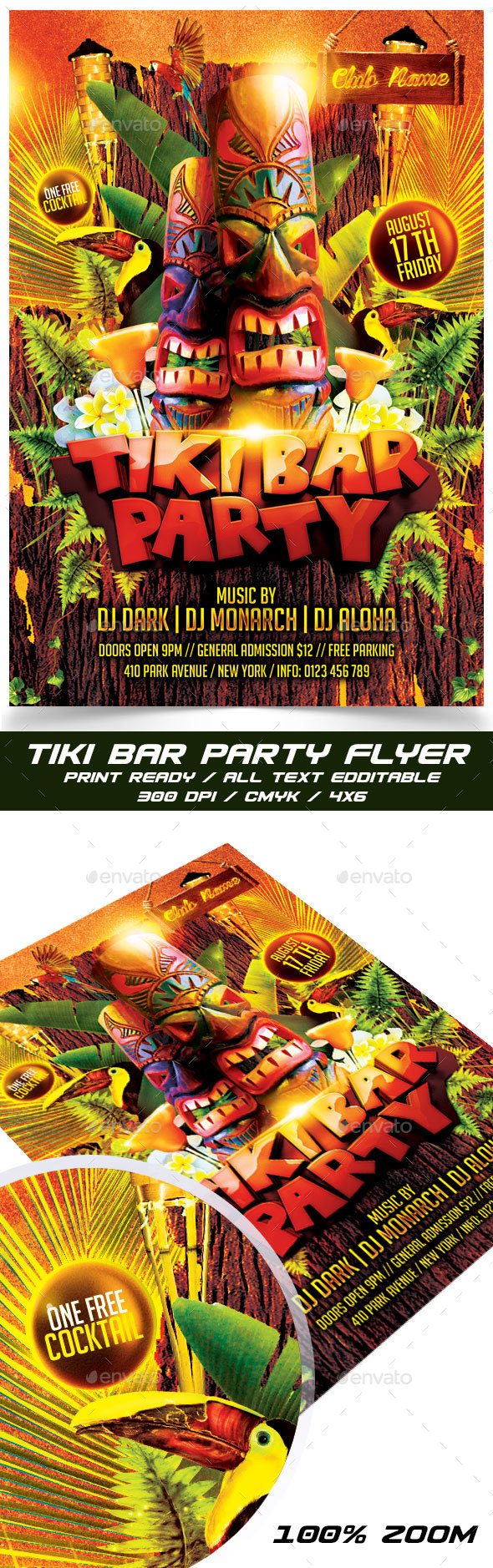 Tiki Bar Party - Events Flyers