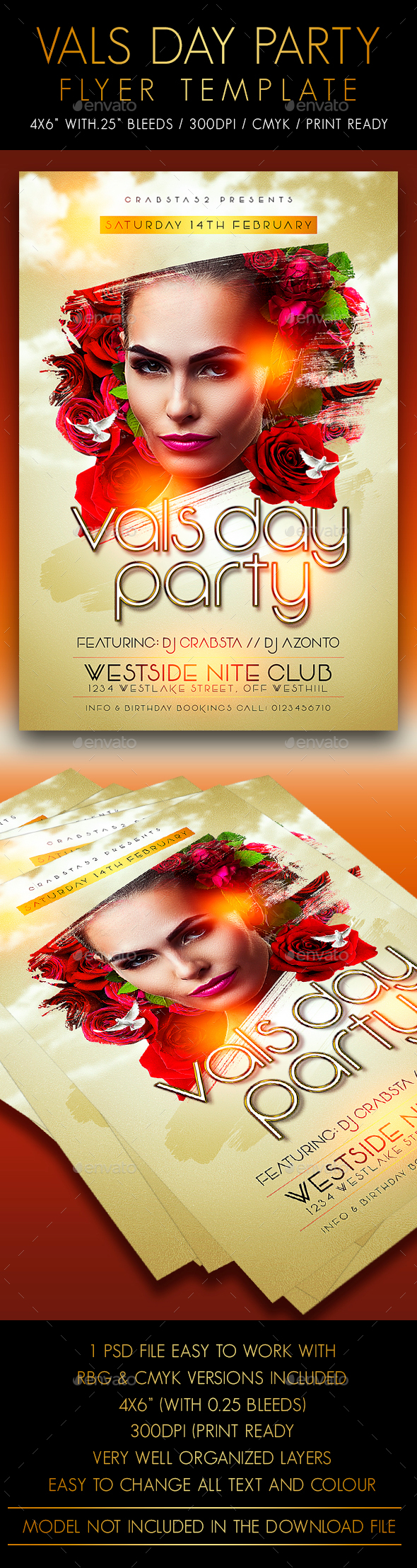 Vals Day Party Flyer Template - Events Flyers