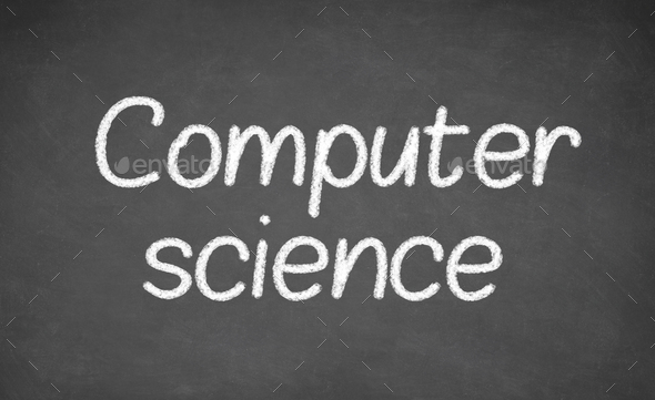 Computer science lesson on blackboard or chalkboard.