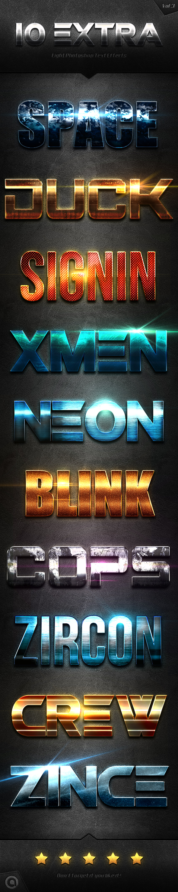 10 Extra Light Text Effects Vol.3 - Styles Photoshop