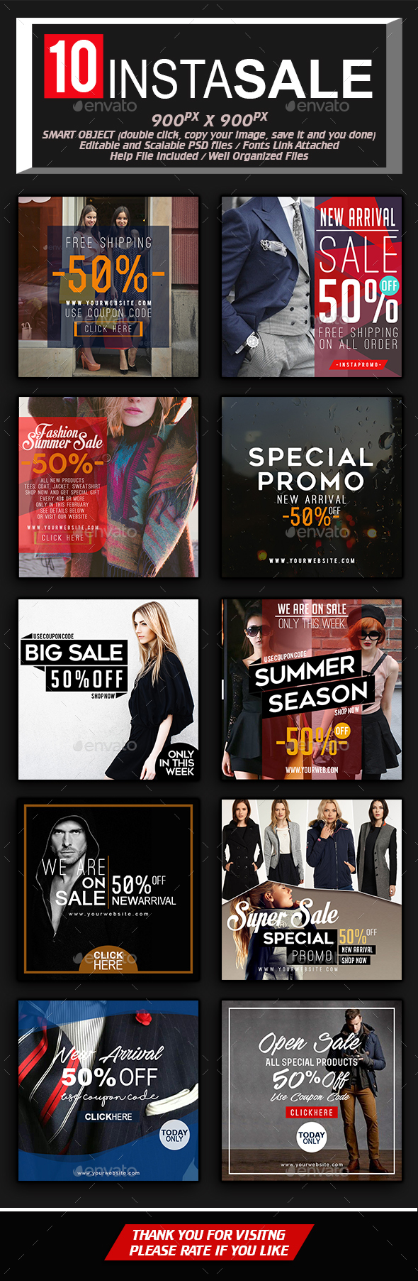 Insta Sale - Social Media Web Elements