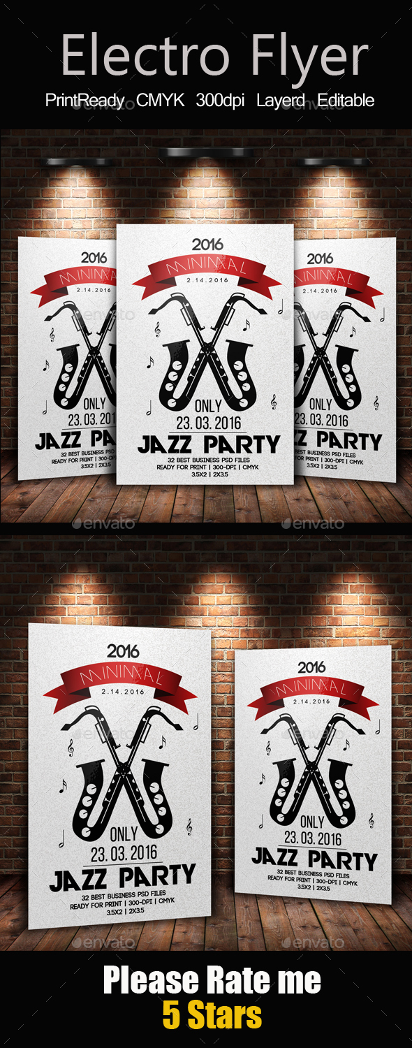Jazz Flyer & Poster Template - Clubs & Parties Events