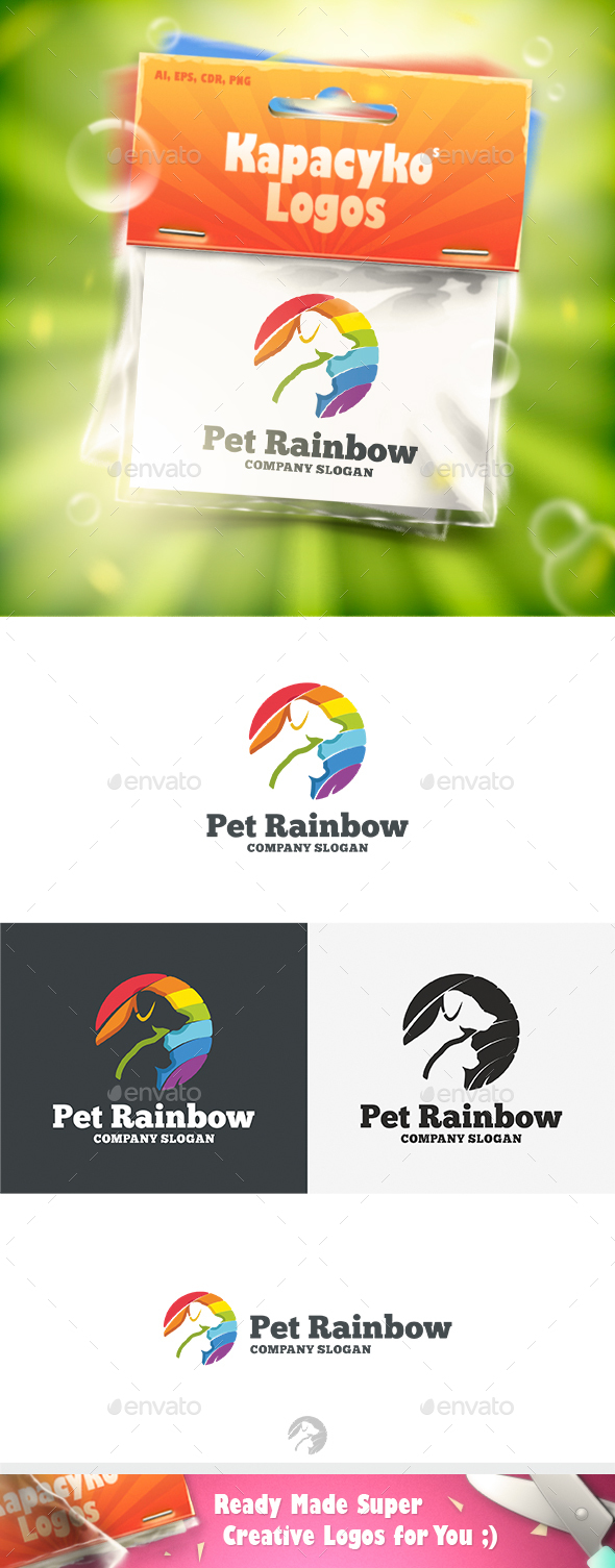 Pet Rainbow Logo - Animals Logo Templates
