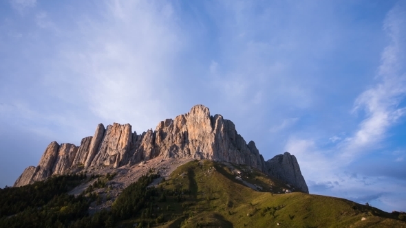 Mountain Big Thach With Clouds In North Caucasus alt
